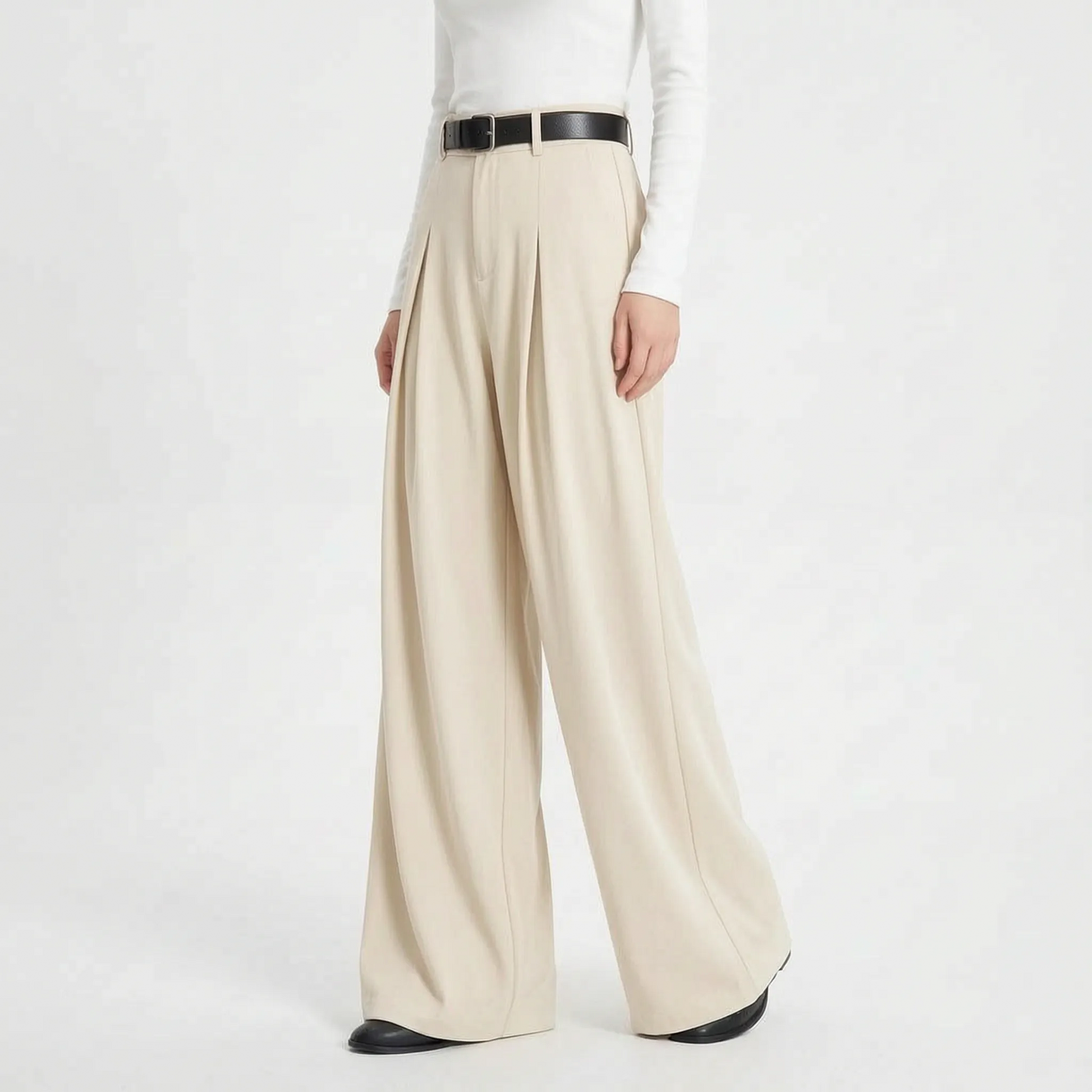 High Waist Wide Leg Trouser Pants