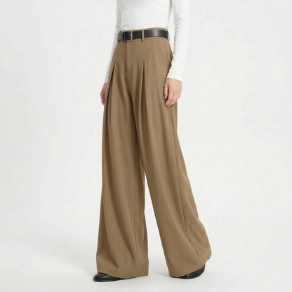 High Waist Wide Leg Trouser Pants