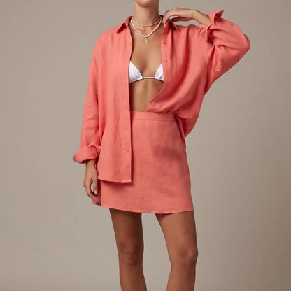 Coral Cotton Shore Set