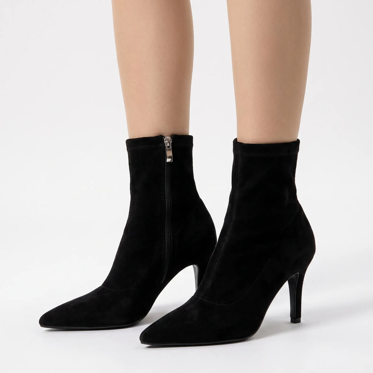 Pointed Toe Kitten Heel Booties