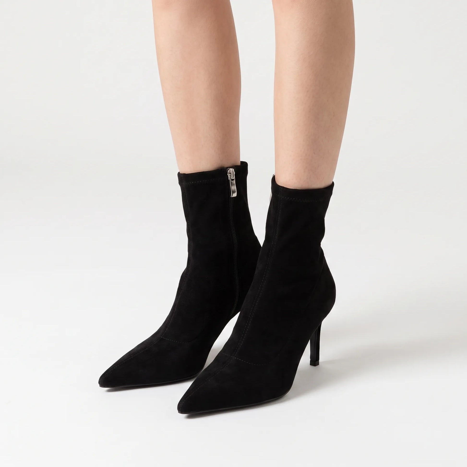 Pointed Toe Kitten Heel Booties