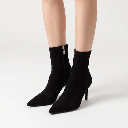 Pointed Toe Kitten Heel Booties