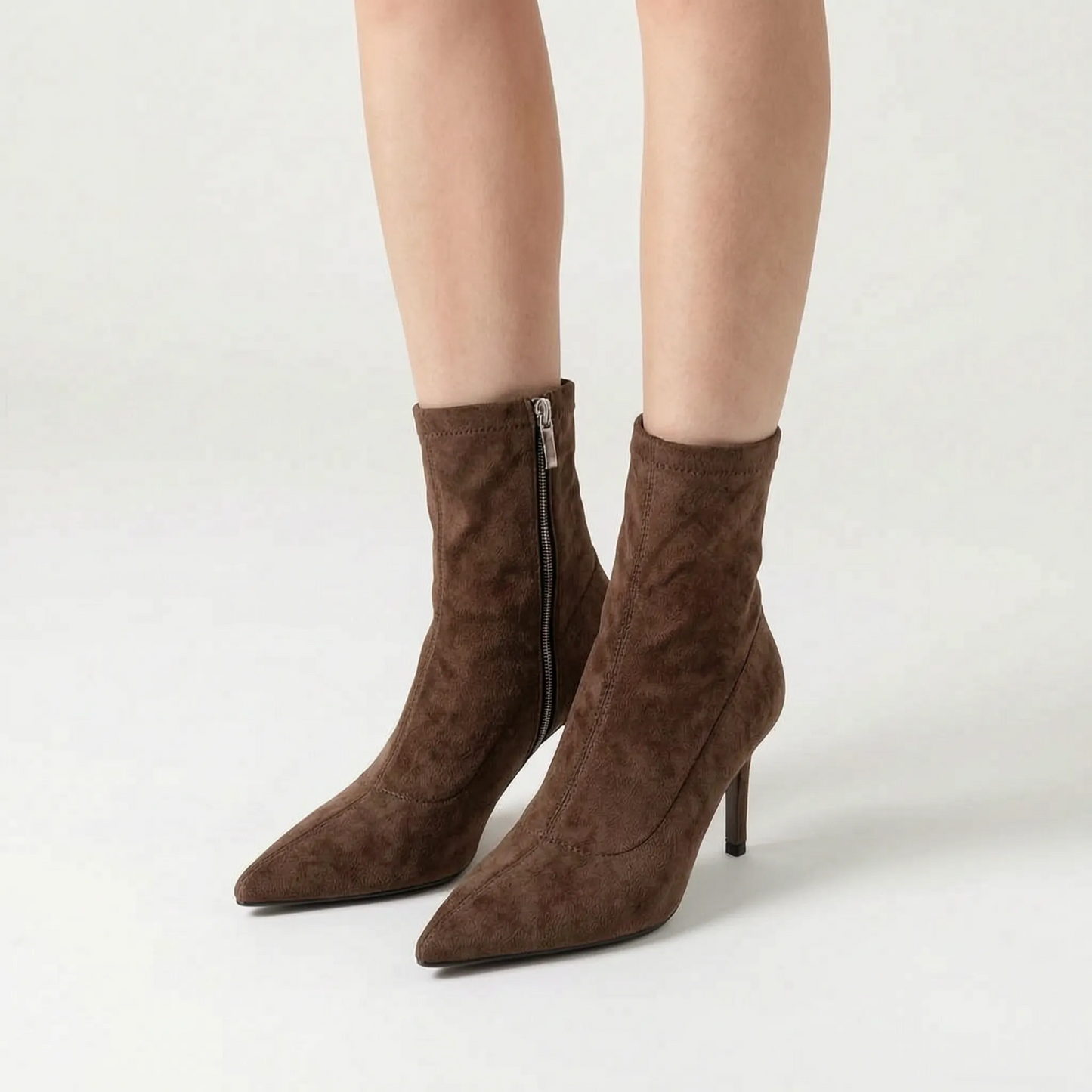 Pointed Toe Kitten Heel Booties