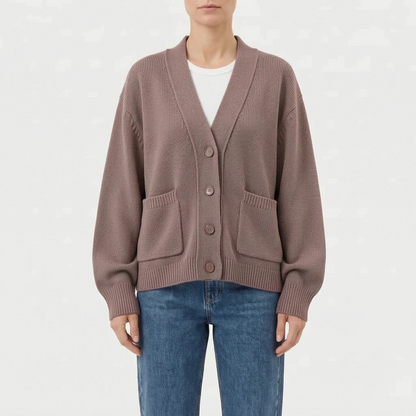 Relaxed Button-Down Cardigan Sweater