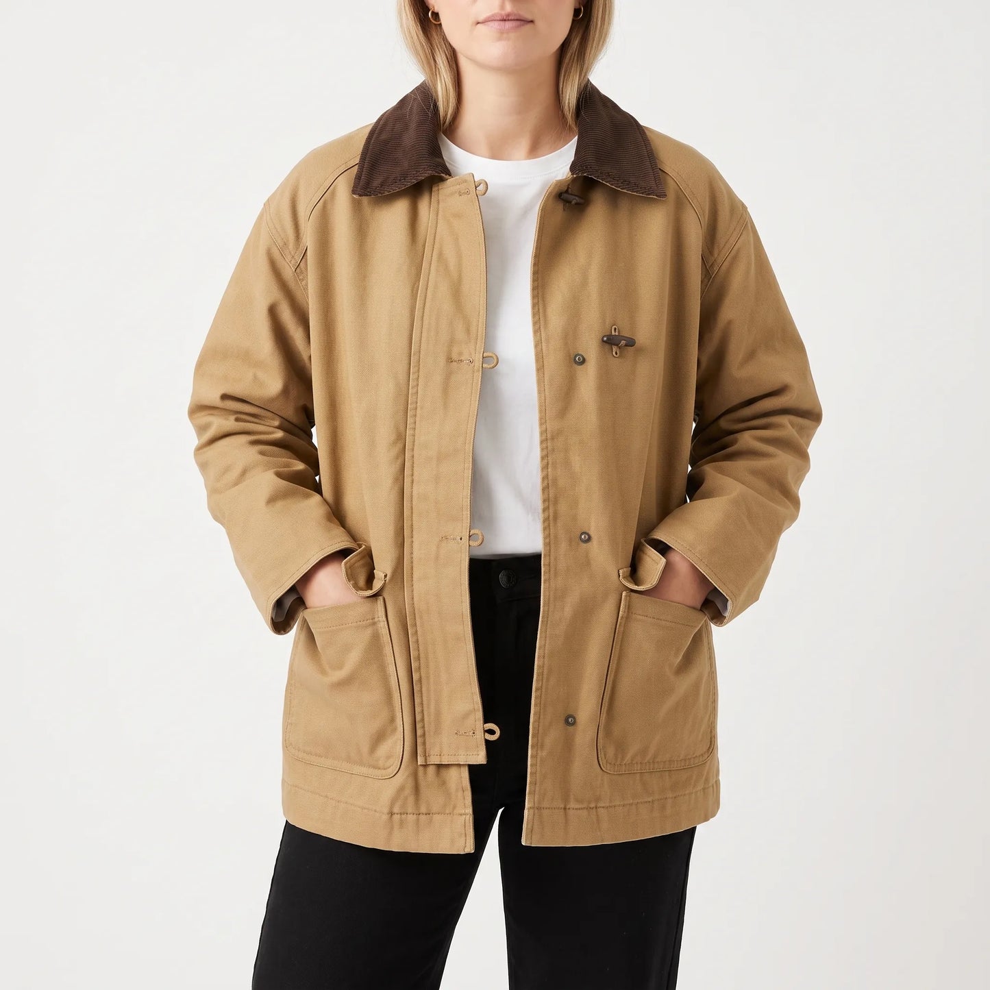 Relaxed Fit Casual Women's Camel Jacket