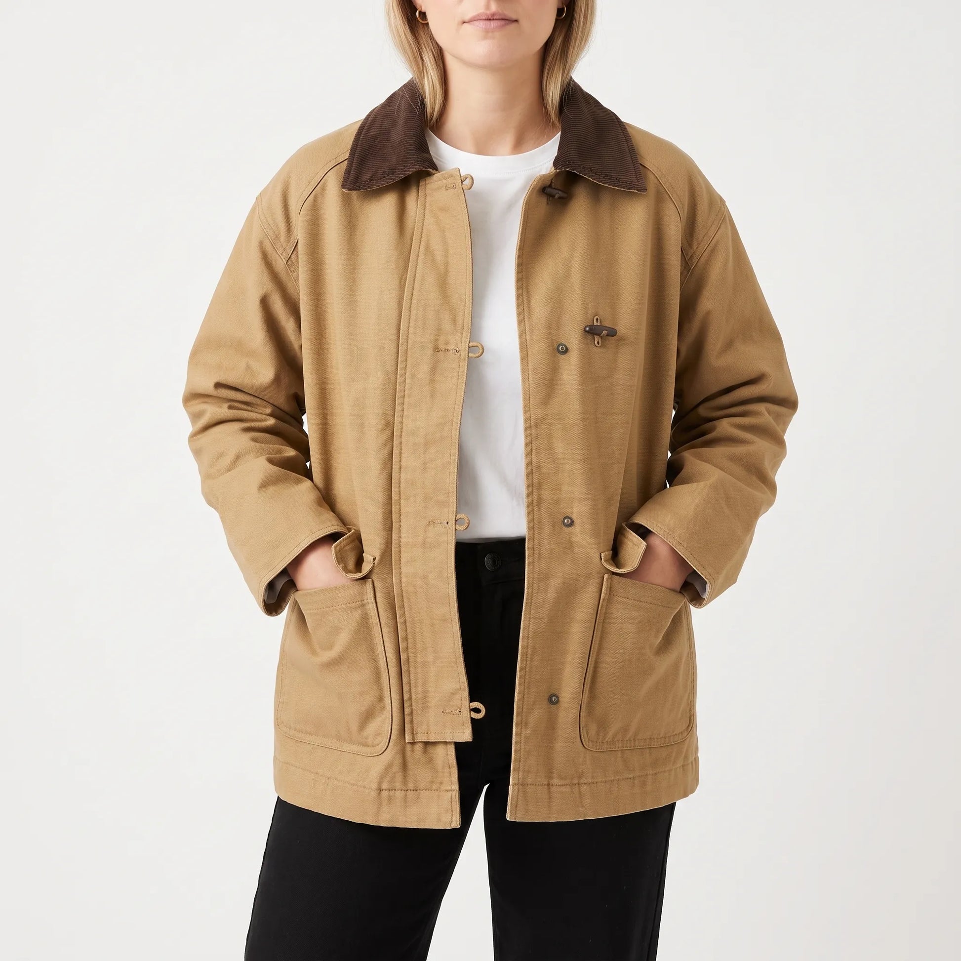 Relaxed Fit Casual Women's Camel Jacket