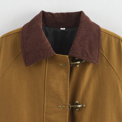 Relaxed Fit Casual Women's Camel Jacket