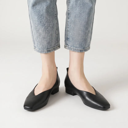 Retro Slip-On Low Heel Flats