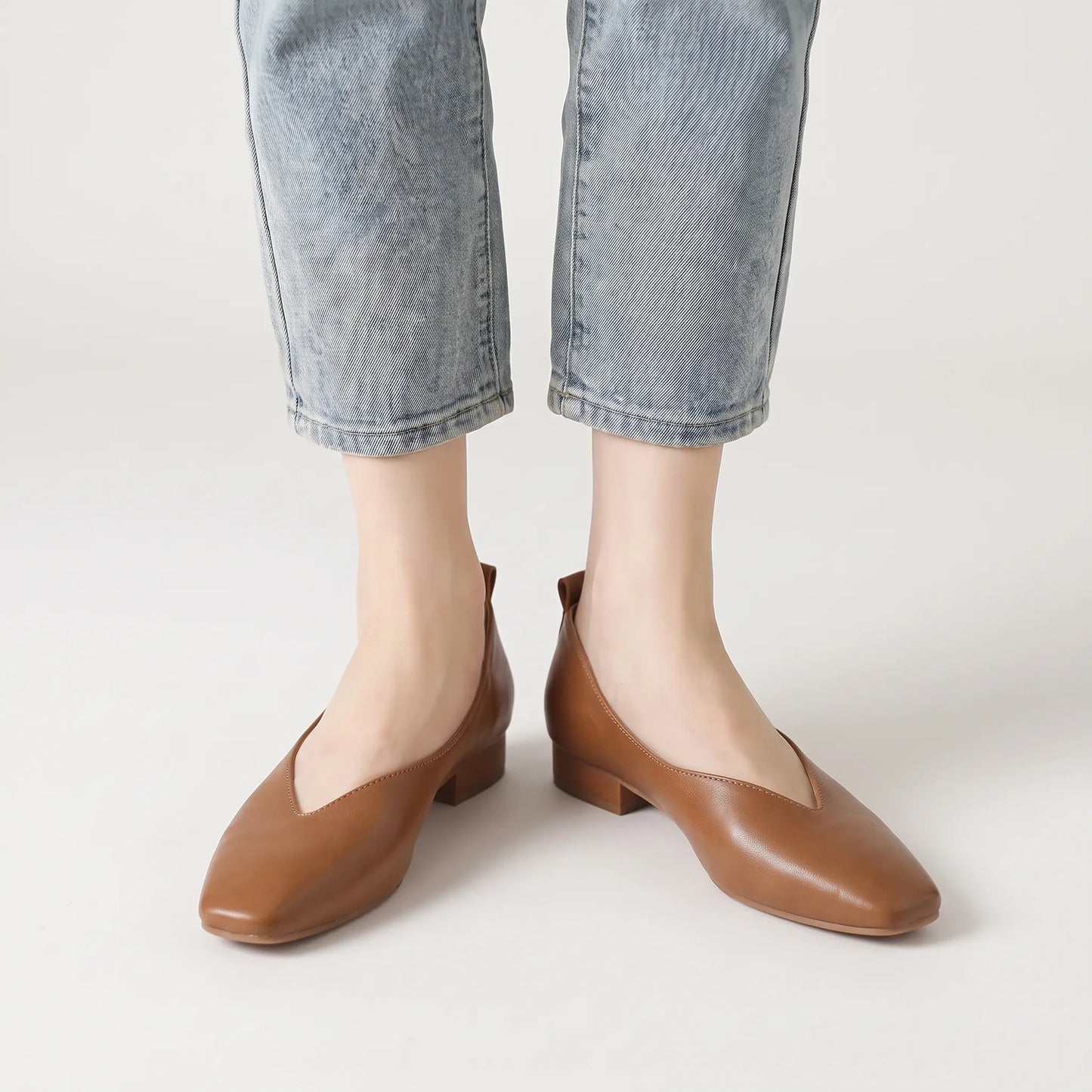 Retro Slip-On Low Heel Flats