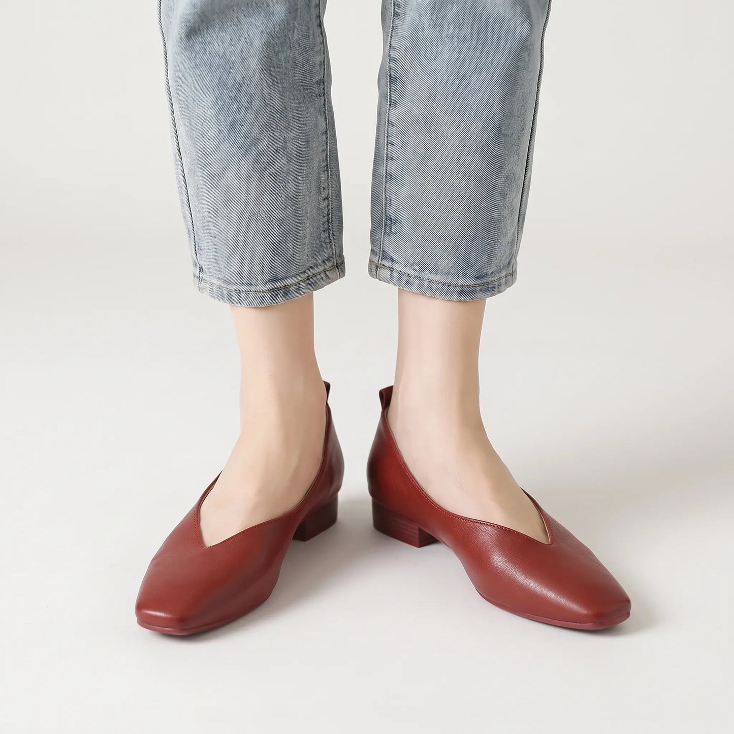 Retro Slip-On Low Heel Flats