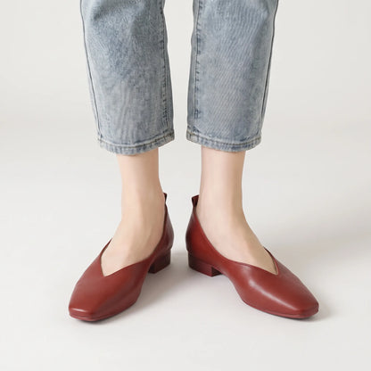 Retro Slip-On Low Heel Flats