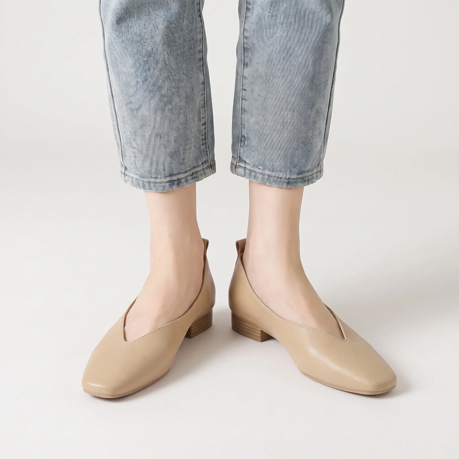 Retro Slip-On Low Heel Flats