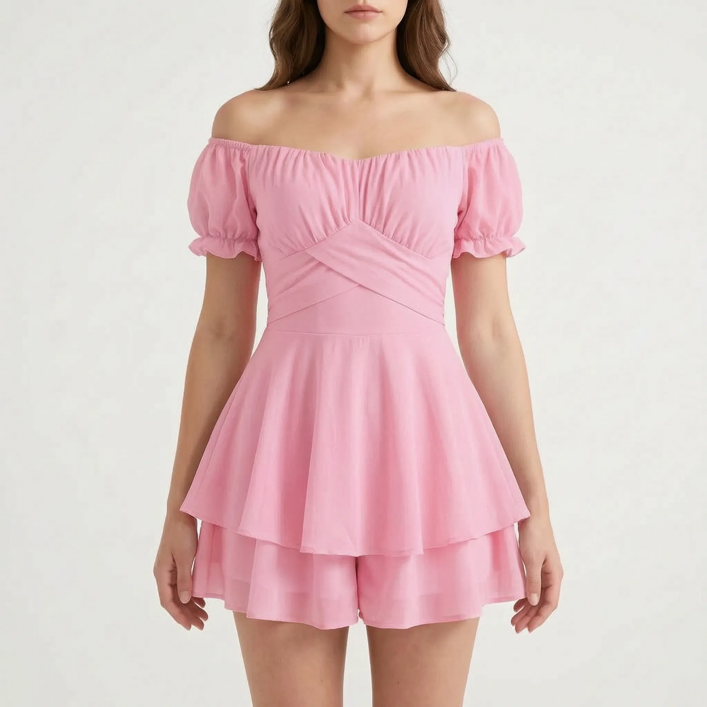 Romperly - Off-Shoulder Short Ruffle Romper