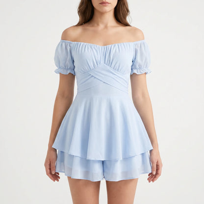 Romperly - Off-Shoulder Short Ruffle Romper