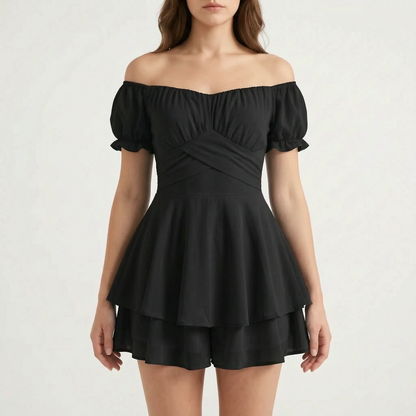 Romperly - Off-Shoulder Short Ruffle Romper