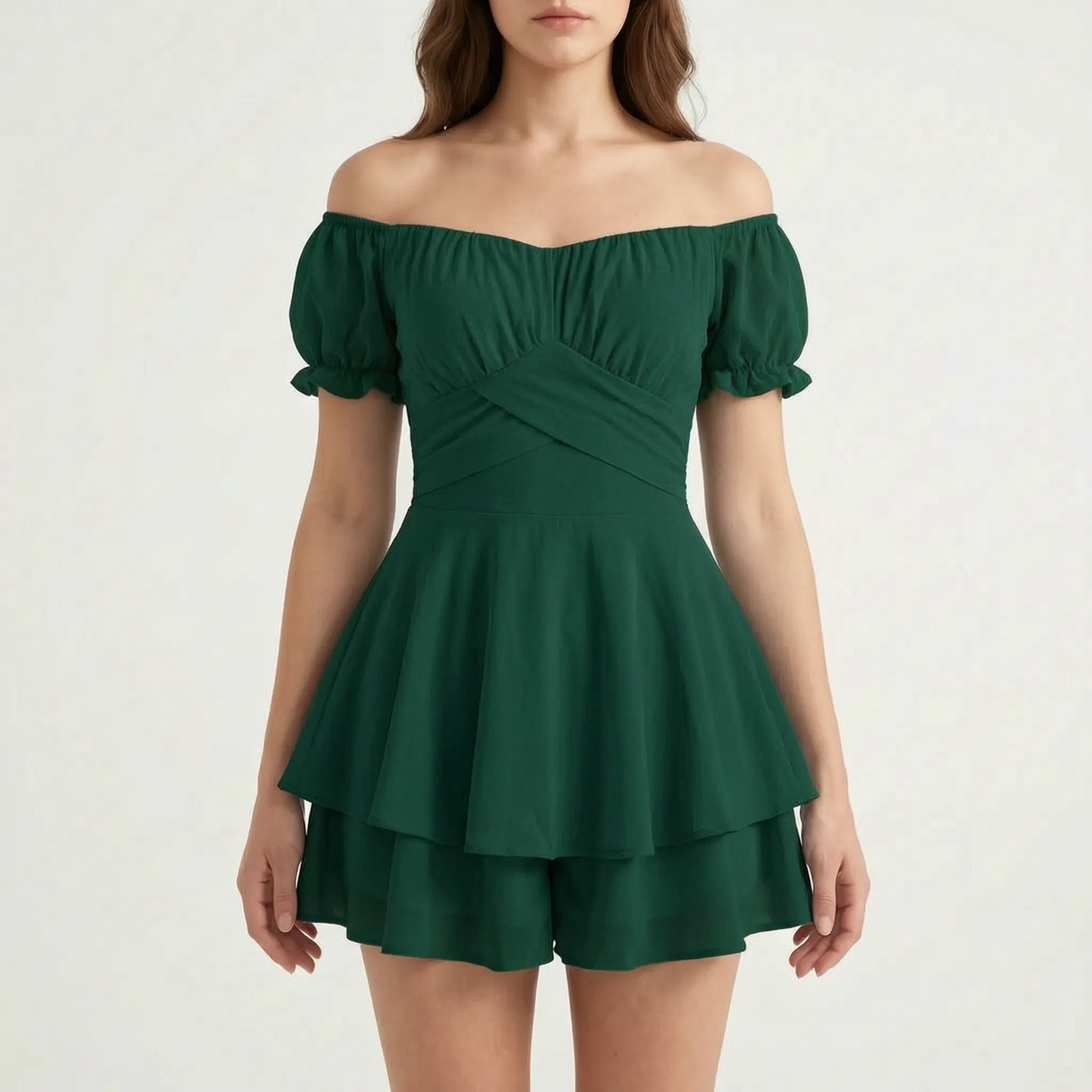 Romperly - Off-Shoulder Short Ruffle Romper