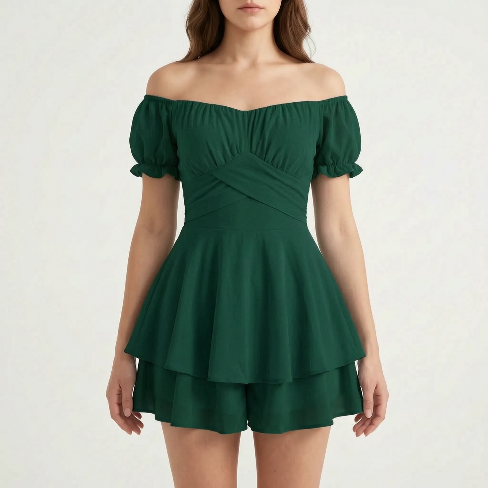 Romperly - Off-Shoulder Short Ruffle Romper