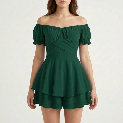 Romperly - Off-Shoulder Short Ruffle Romper