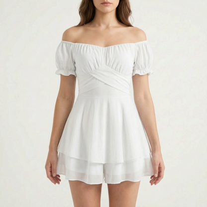 Romperly - Off-Shoulder Short Ruffle Romper