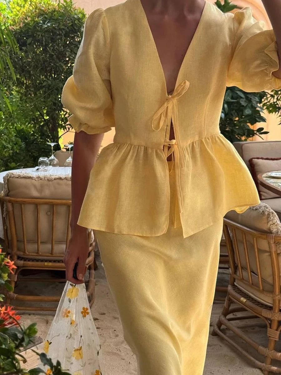The Riviera Peplum Set
