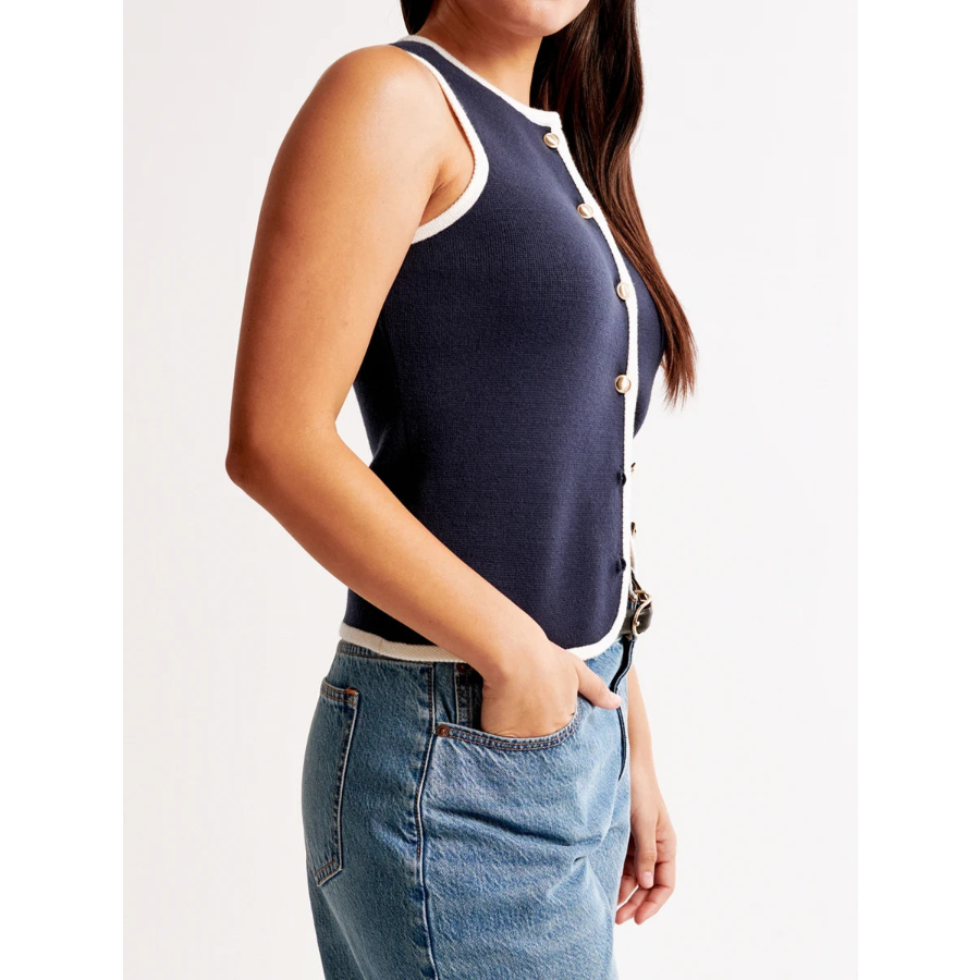 Contrast Trim Knit Tank