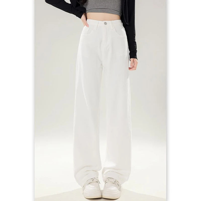 Wide-Leg Straight Trousers