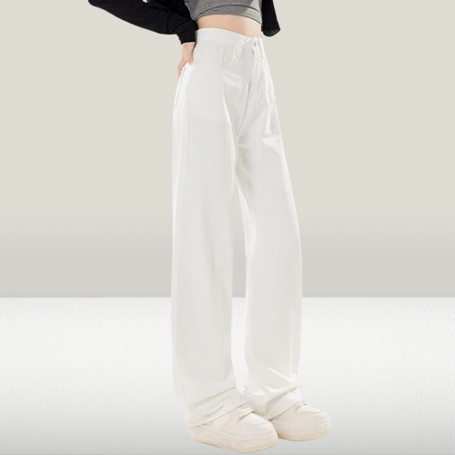 Wide-Leg Straight Trousers