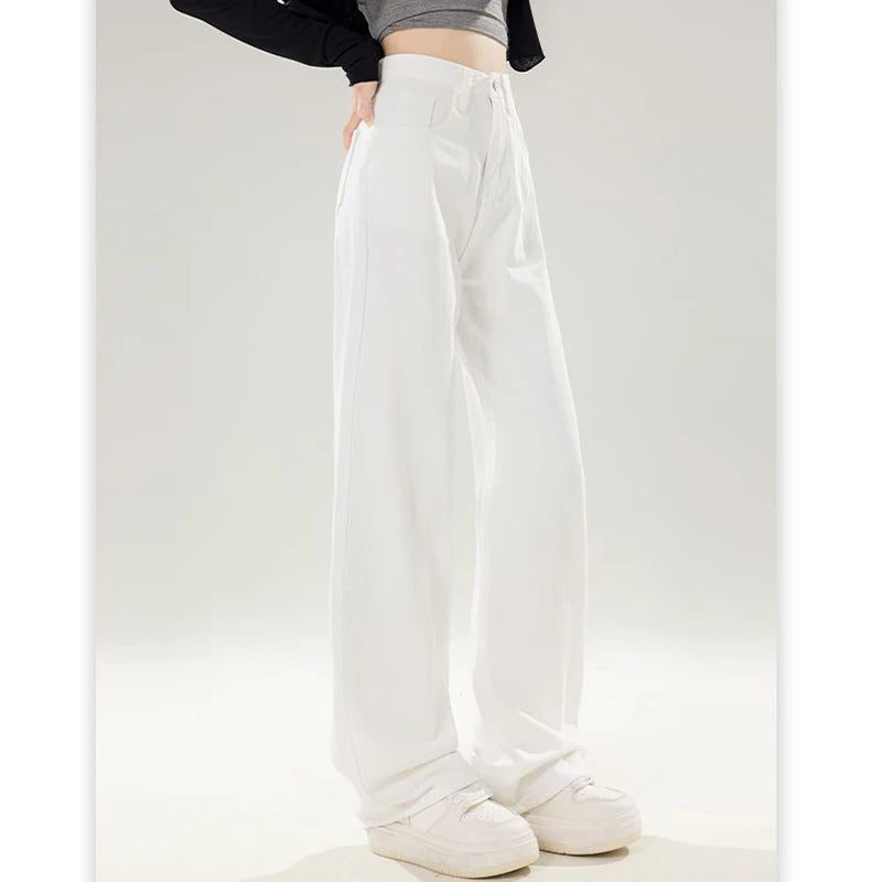 Wide-Leg Straight Trousers