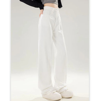 Wide-Leg Straight Trousers