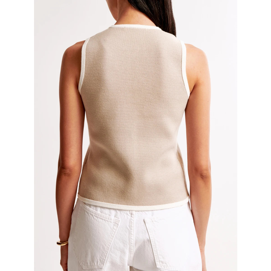 Contrast Trim Knit Tank