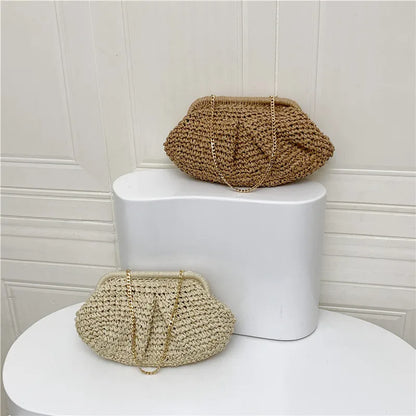 Riviera Raffia Clutch