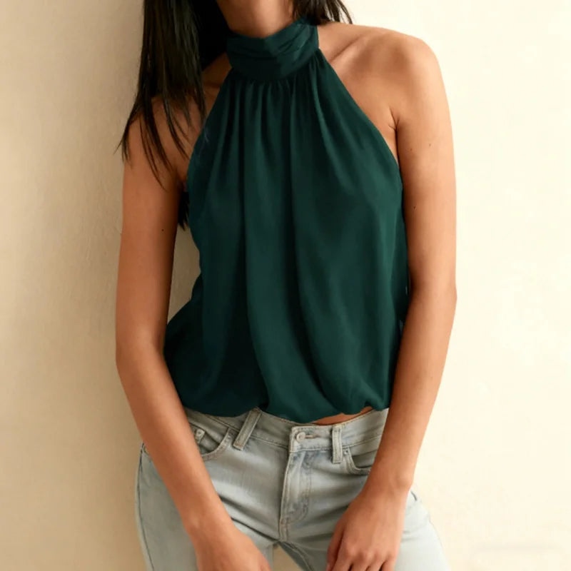 Luna High-Neck Halter Top