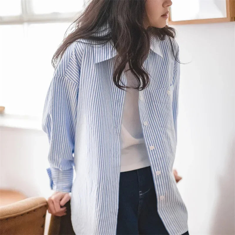Oversized Stripe Poplin Shirt