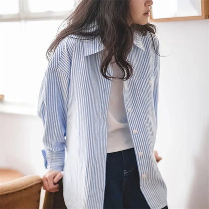 Oversized Stripe Poplin Shirt