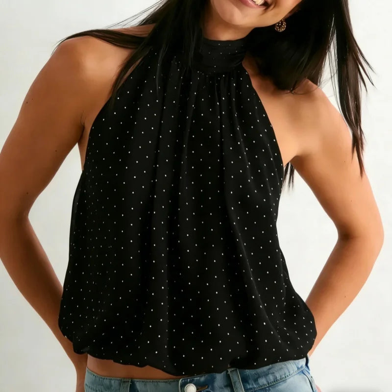 Luna High-Neck Halter Top