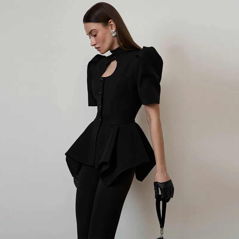Sculpted Peplum Blouse
