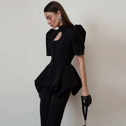 Sculpted Peplum Blouse