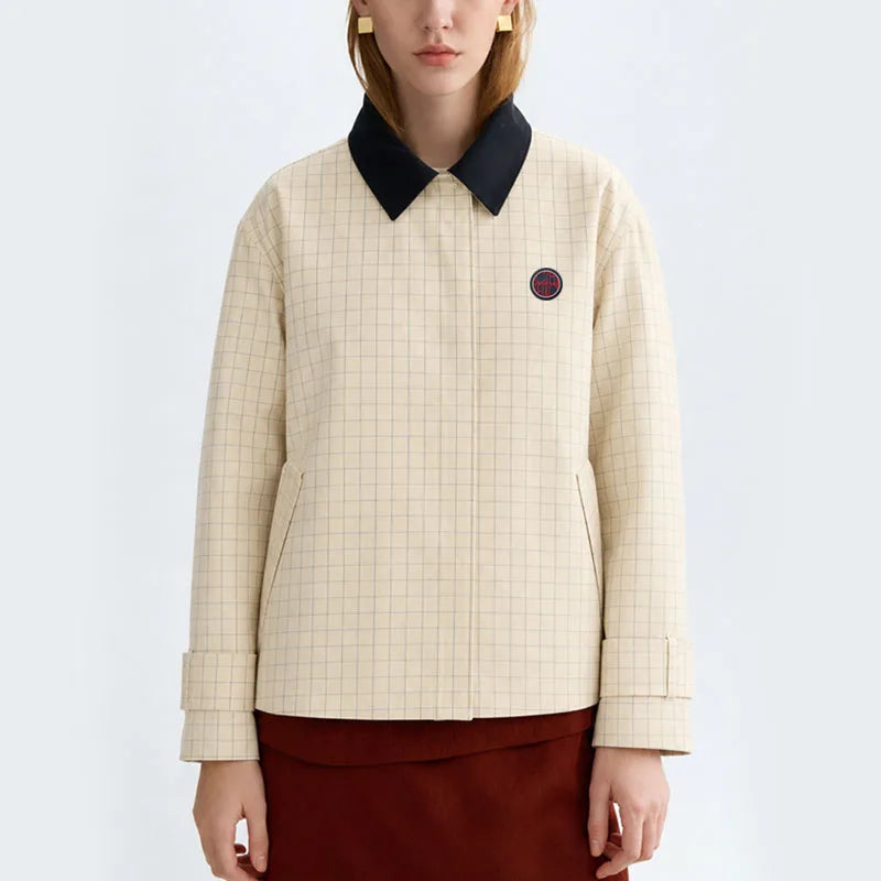 Windowpane Cotton Coach Jacket