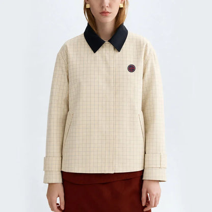 Windowpane Cotton Coach Jacket