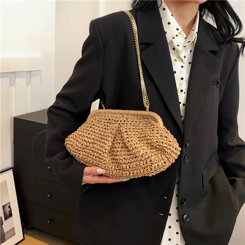 Riviera Raffia Clutch