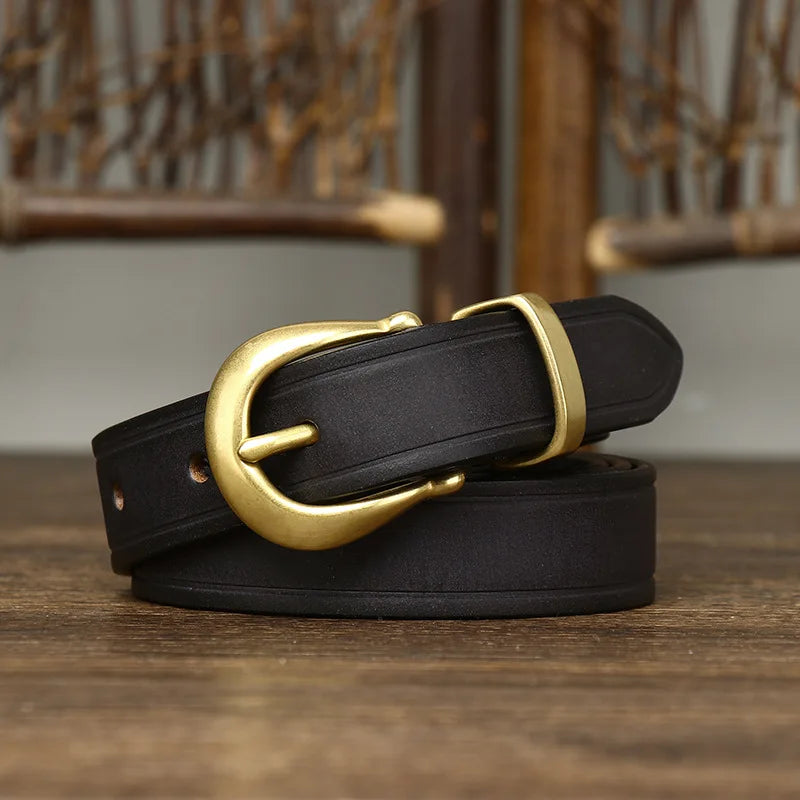 Brass Pin Leather Belt