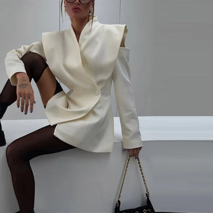 Sculpted Shoulder Blazer