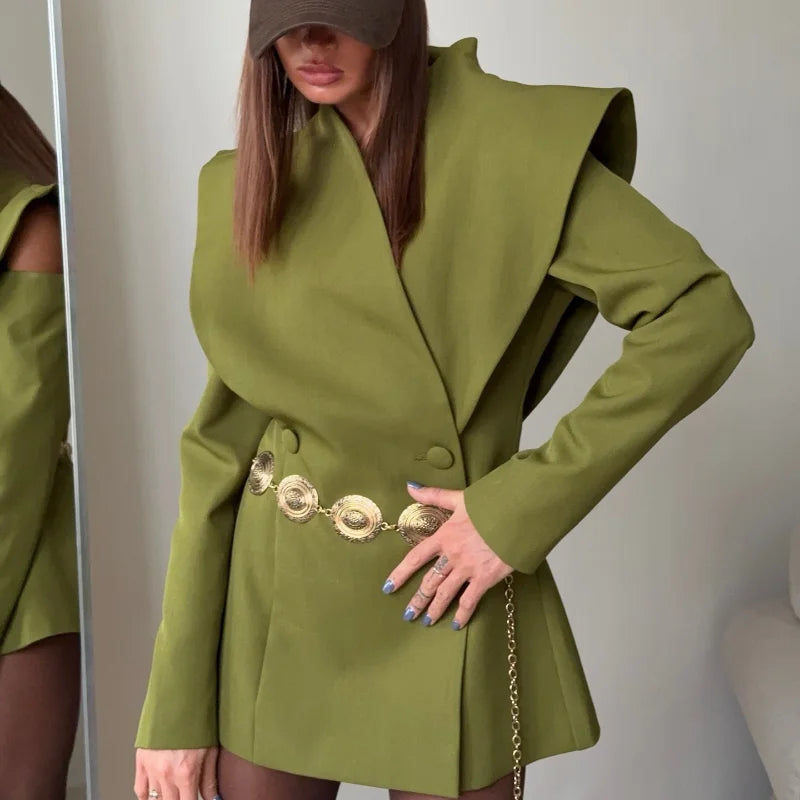 Sculpted Shoulder Blazer