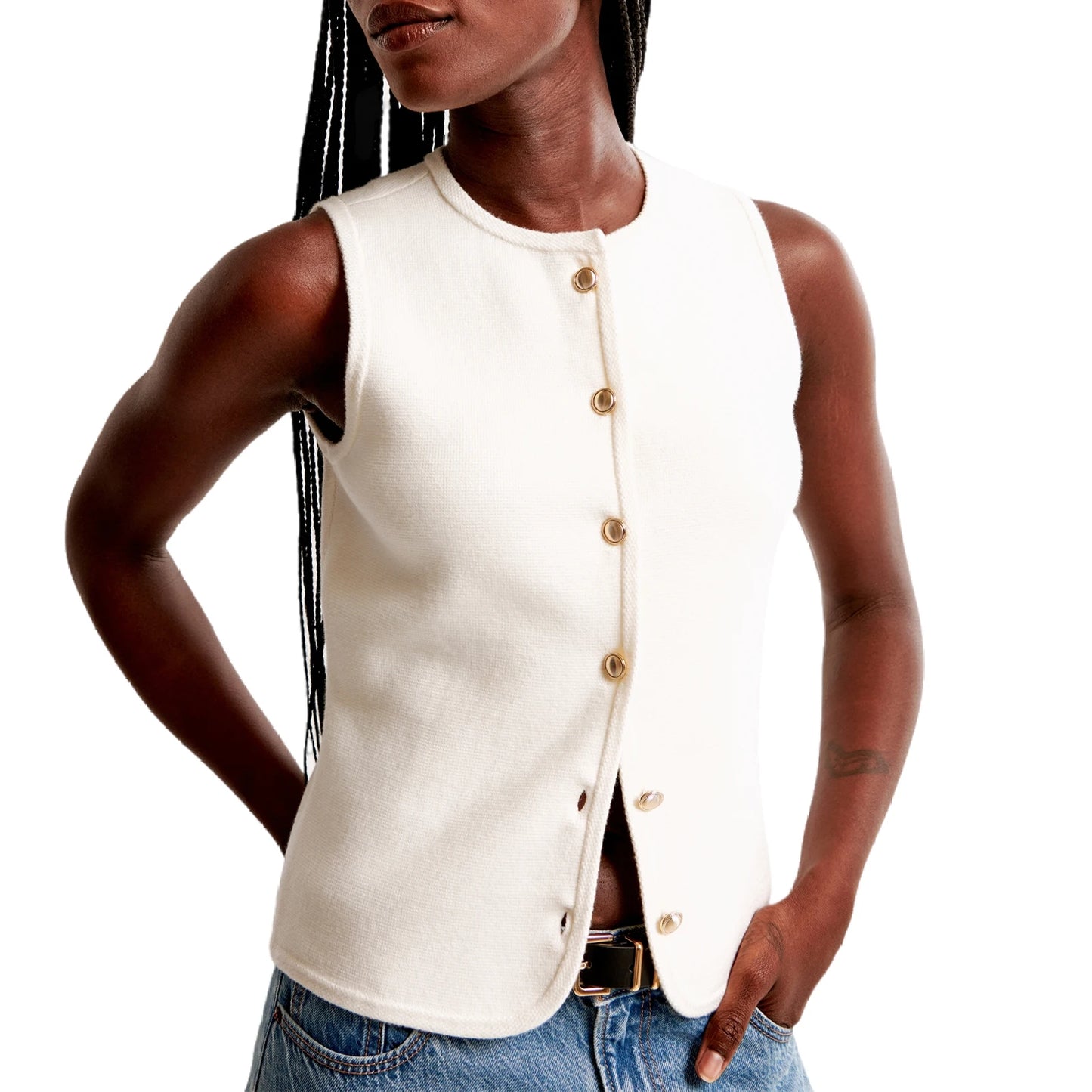 Contrast Trim Knit Tank