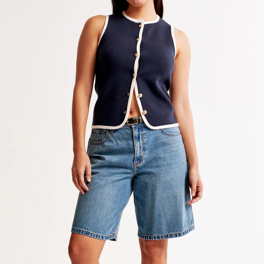 Contrast Trim Knit Tank