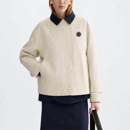 Windowpane Cotton Coach Jacket
