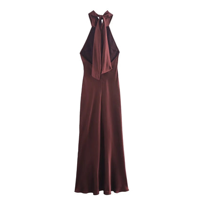 Draped Halter Maxi Dress