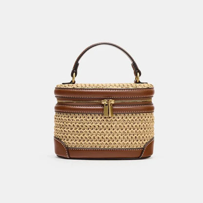 Woven Leather Vanity Bag