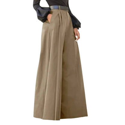 Wide-Leg Pleat Trousers