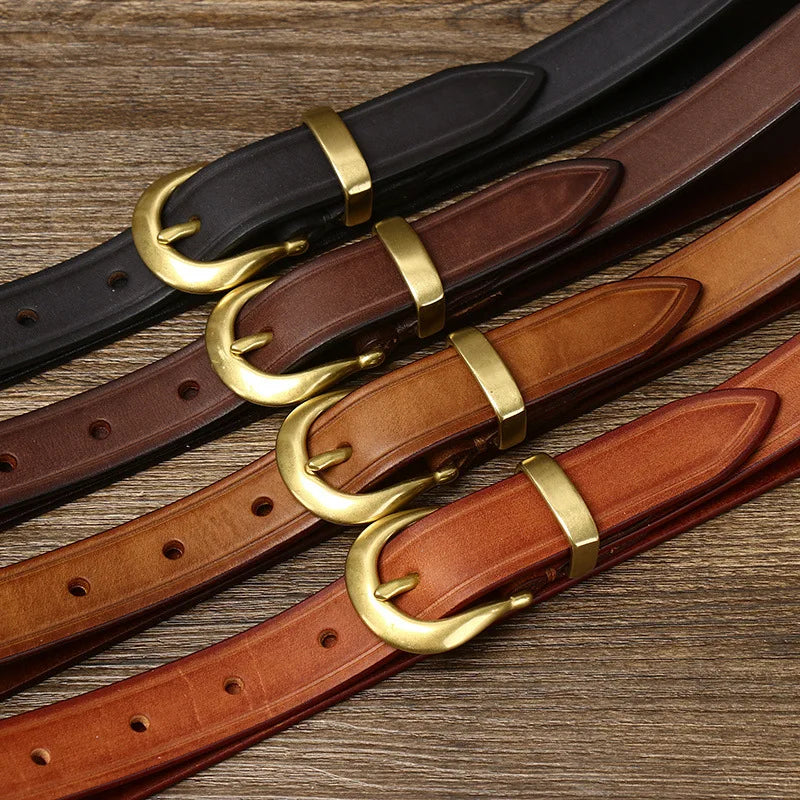 Brass Pin Leather Belt
